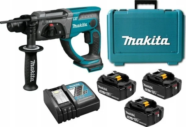 Makita DHR202RTE3 młotowiertarka SDS-plus 18 V LXT 3×5,0 Ah w walizce