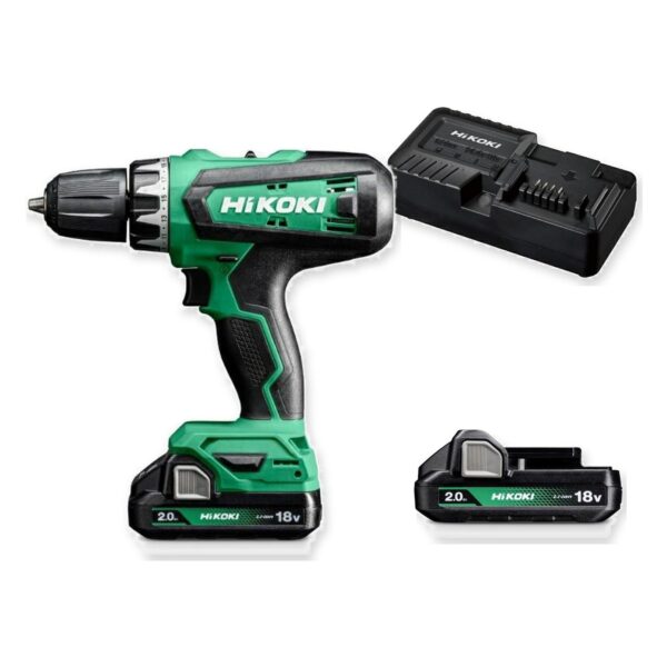HiKOKI DS18DFWKZ wiertarko-wkrętarka 18V 53 Nm 2×2,0 Ah – zestaw: narzędzie, akumulatory, ładowarka