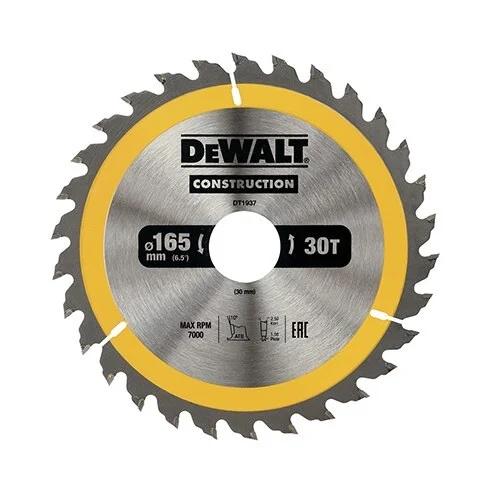 DeWALT DT1937 tarcza do drewna 165 × 30 mm 30 z.
