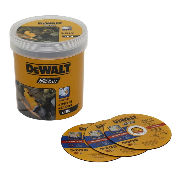 DEWALT DT20540 tarcza tnąca INOX 125×22,2×1 mm 100PC