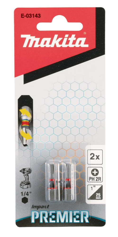 Makita E-03143 końcówka wkrętakowa PH2-25 mm /2szt. Impact premier