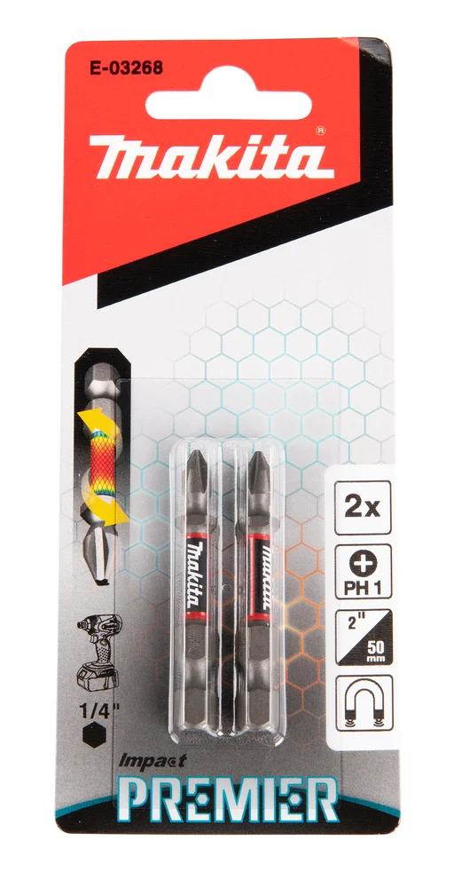 Makita E-03268 końcówka wkrętakowa PH1-50 mm /2szt. Impact premier