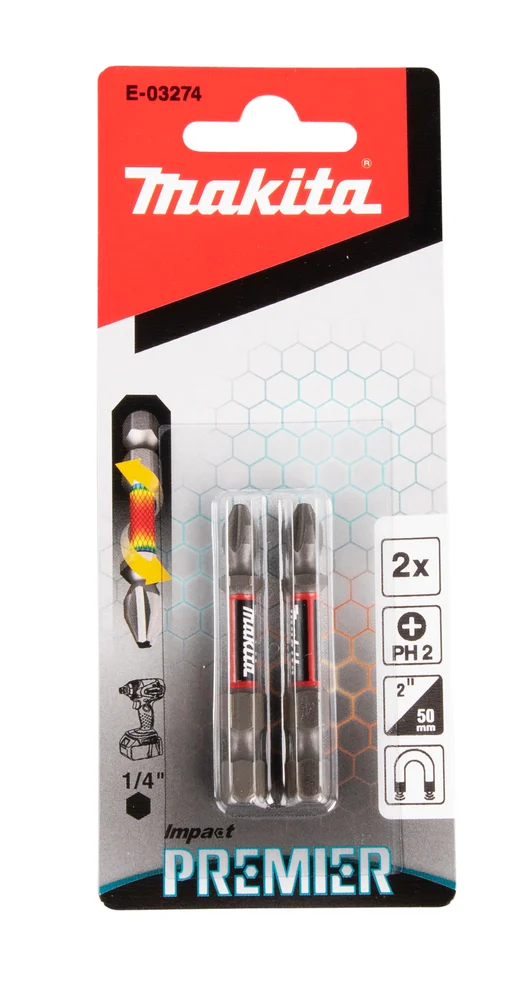 Makita E-03274 końcówka wkrętakowa PH2-50 mm /2szt. Impact premier