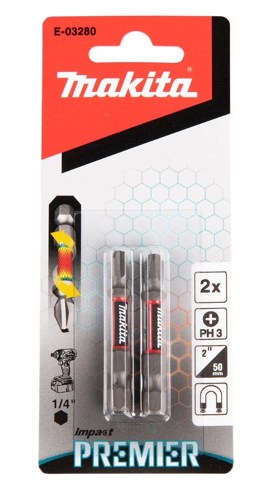 Makita E-03280 końcówka wkrętakowa PH3-50 mm /2szt. Impact premier
