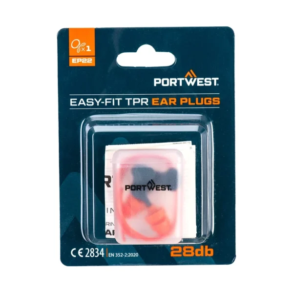 Portwest Easy Fit zatyczki TPR ze sznurkiem 1 para pomarańczowe