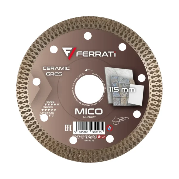 FERRATi MICO tarcza diamentowa tnąca 115 × 22,23 mm FERRATi MICO tarcza diamentowa tnąca 115 × 22,23 mm