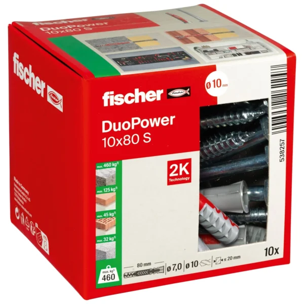 Fischer DuoPower 10 x 80 S z wkrętem op. 10 kpl.