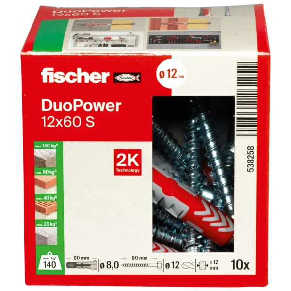 Fischer DuoPower 12 x 60 S z wkrętem op. 10 kpl.