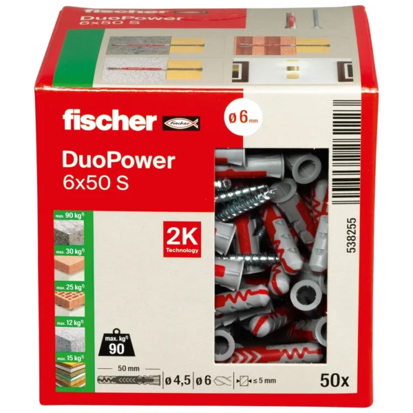 Fischer DuoPower 6 x 50 S z wkrętem op. 50 kpl.