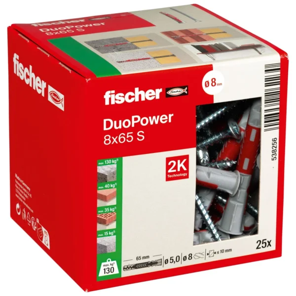 Fischer DuoPower 8 x 65 S z wkrętem op. 25 kpl.