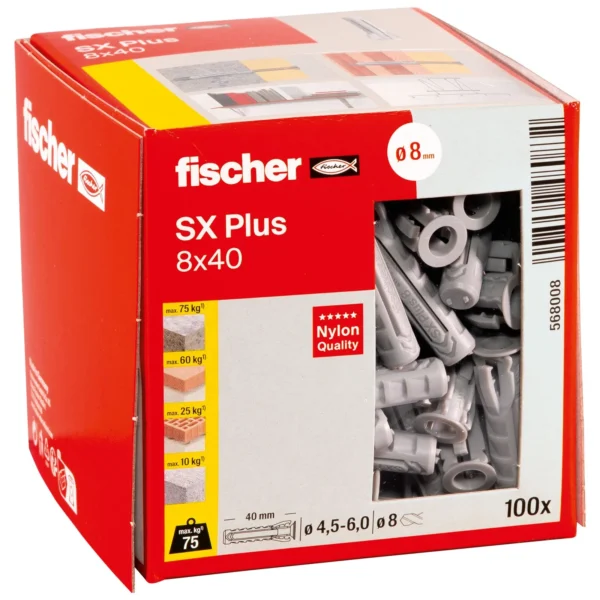 Fischer SX Plus 8 x 40 kołek rozporowy Fischer SX Plus 8 x 40 kołek rozporowy