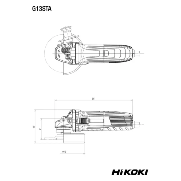 HiKOKI G13STAYGZ szlifierka kątowa 125 mm 600 W HiKOKI G13STAYGZ szlifierka kątowa 125 mm 600 W