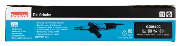 Makita GD0810C szlifierka prosta 750 W 6 mm z regulacją obrotów