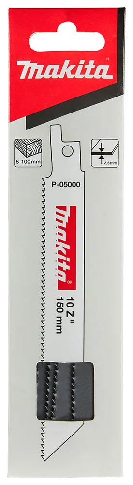 Makita P-05000 brzeszczot do pił szablastych HSS 150×1,2 mm /5szt. drewno, pł. wiór., k / g