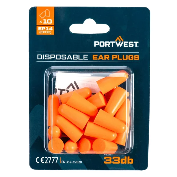 Portwest zatyczki do uszu z pianki PU 10 par pomarańczowe Portwest zatyczki do uszu z pianki PU 10 par pomarańczowe