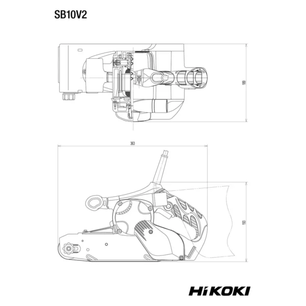 HiKOKI SB10V2WAZ szlifierka taśmowa 1020 W 100 × 610 mm