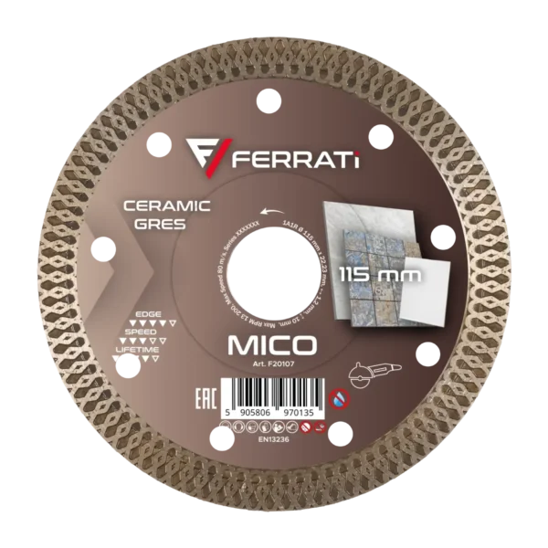FERRATi MICO tarcza diamentowa tnąca 115 × 22,23 mm FERRATi MICO tarcza diamentowa tnąca 115 × 22,23 mm