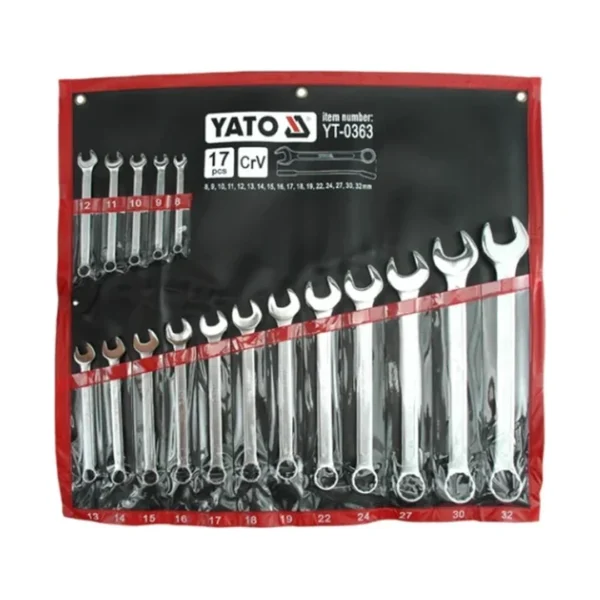 Yato YT-0363 klucz płasko-oczkowy satyna kpl.17szt./8-32mm