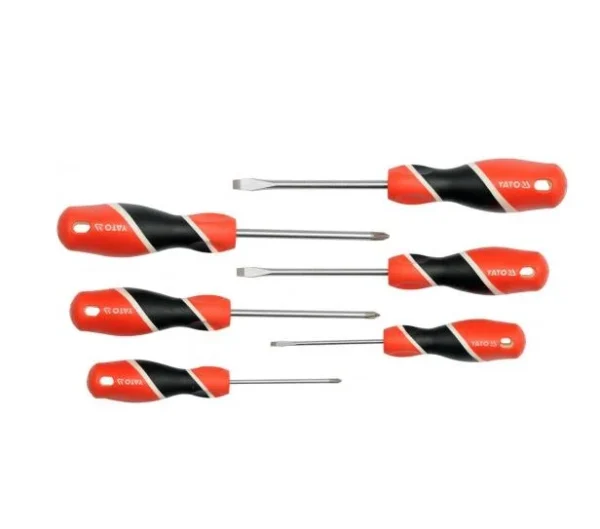Yato YT-25965 wkrętaki kpl. 6szt. S2 58 hrc, płaskie / krzyżowe Yato YT-25965 wkrętaki kpl. 6szt. S2 58 hrc, płaskie / krzyżowe