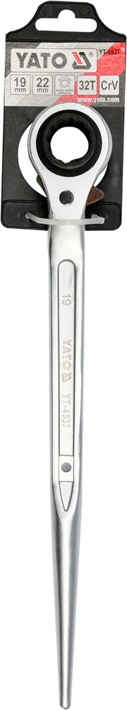 Yato YT-4937 klucz nasadowy dwustronny z grzechotką 19×22 mm